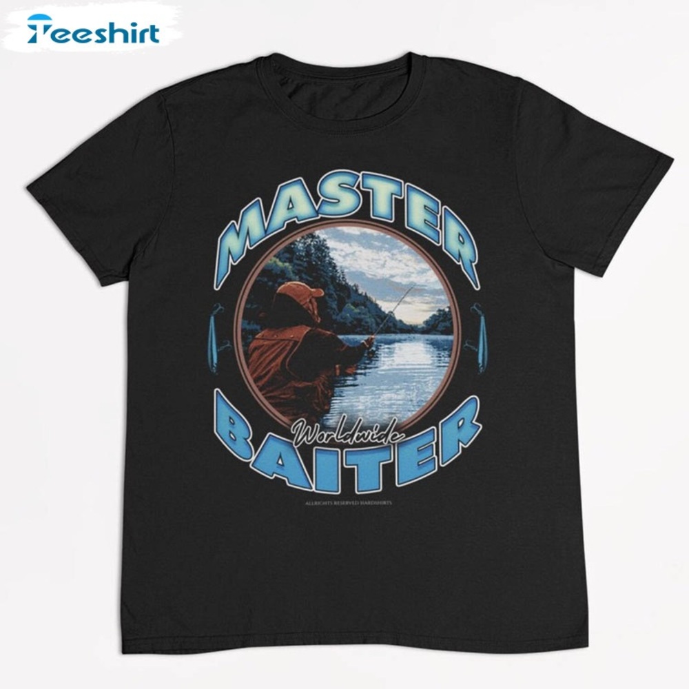 Fishing Master Baiter Funny Shirt, Ironic Oddly Sweatshirt Short Sleeve SZ Large